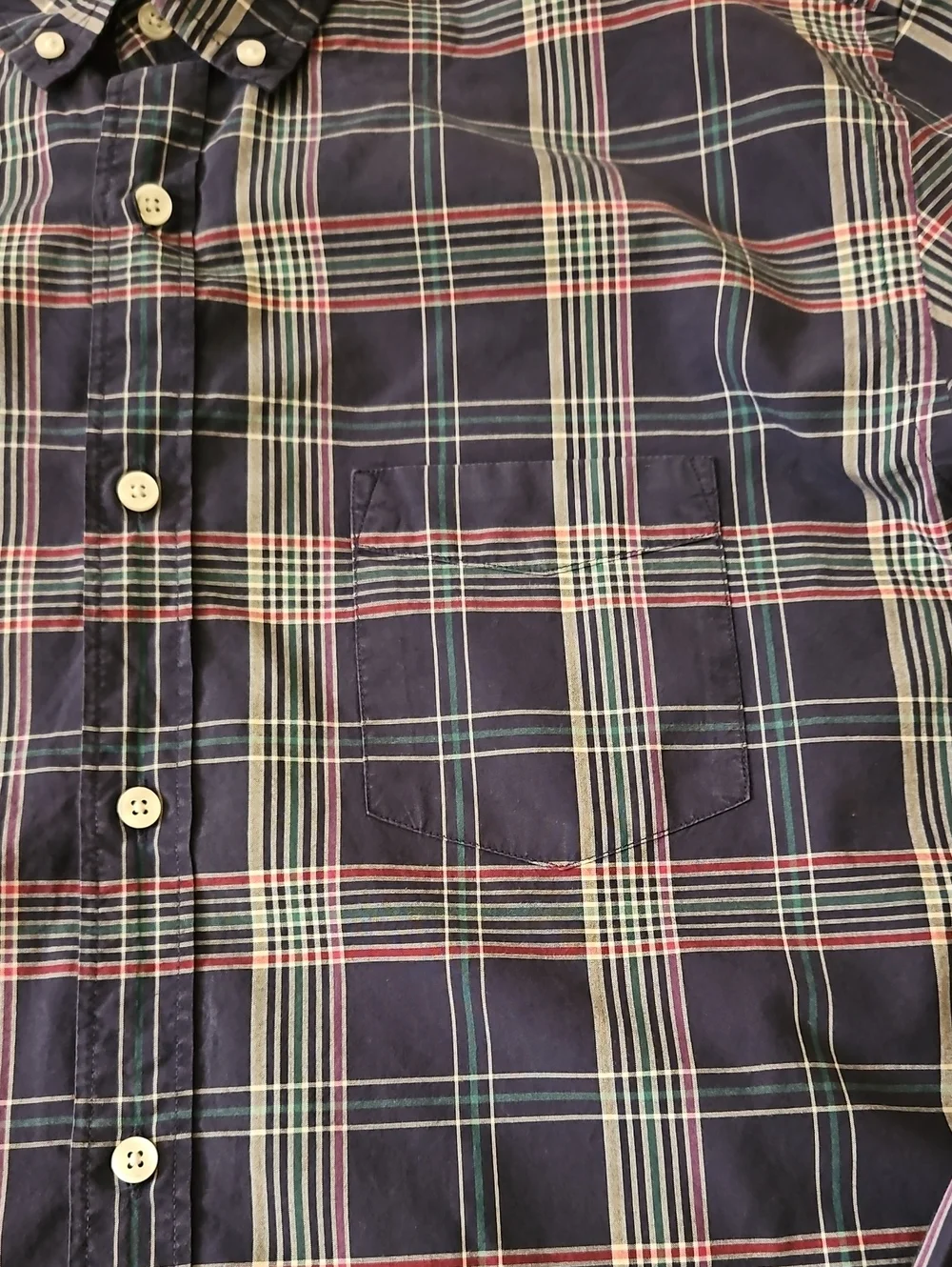 J. Crew Navy Plaid Button-Down Tartan Shirt Size Xl